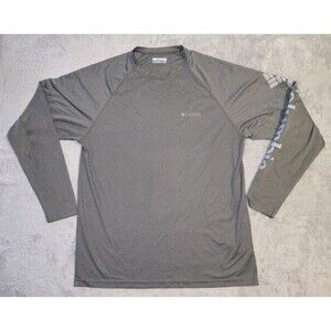 Columbia Terminal Tackle PFG Omni-Shade Long Sleeve Shirt Heather Gray Mens Med